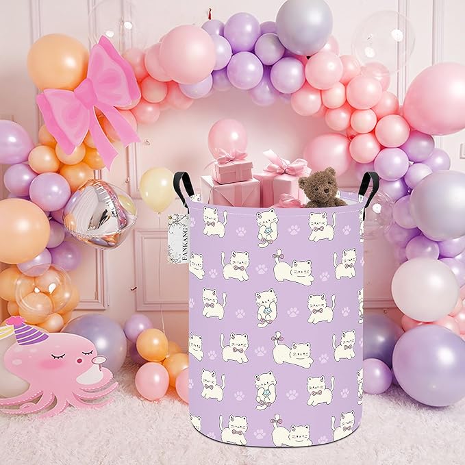 FANKANG Storage Basket, Nursery Hamper Canvas Laundry Basket Foldable