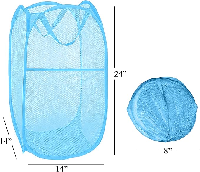 Mesh Laundry Hamper, Pop Up Laundry Basket Portable Collapsible Clothes Storage
