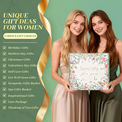Self Care Gifts for Women, Spa Care Package, Mother's Day and Easter Gifts Friendship Box of Sunshine for Mom Sister Wife, Get Well Soon & Birthday Present, Self Care Basket for Women Recovery