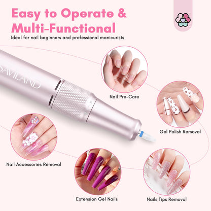 SAVILAND Electric Nail Drill Professional: 40000RPM Upgrad Nail Drill Kit 2025 Beautiful Gradient Sunset Color Scheme Nail D rill Machine Portable Nail File & Buffers Salon Use Manicure Pedicure
