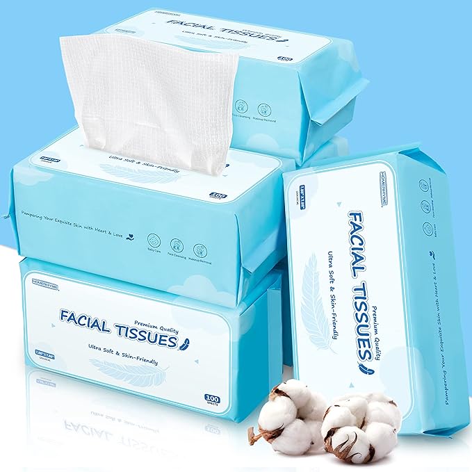 HOMERHYME Facial Towel, Bulk Disposable Biodegradable Ultra-Soft & Lint-Free