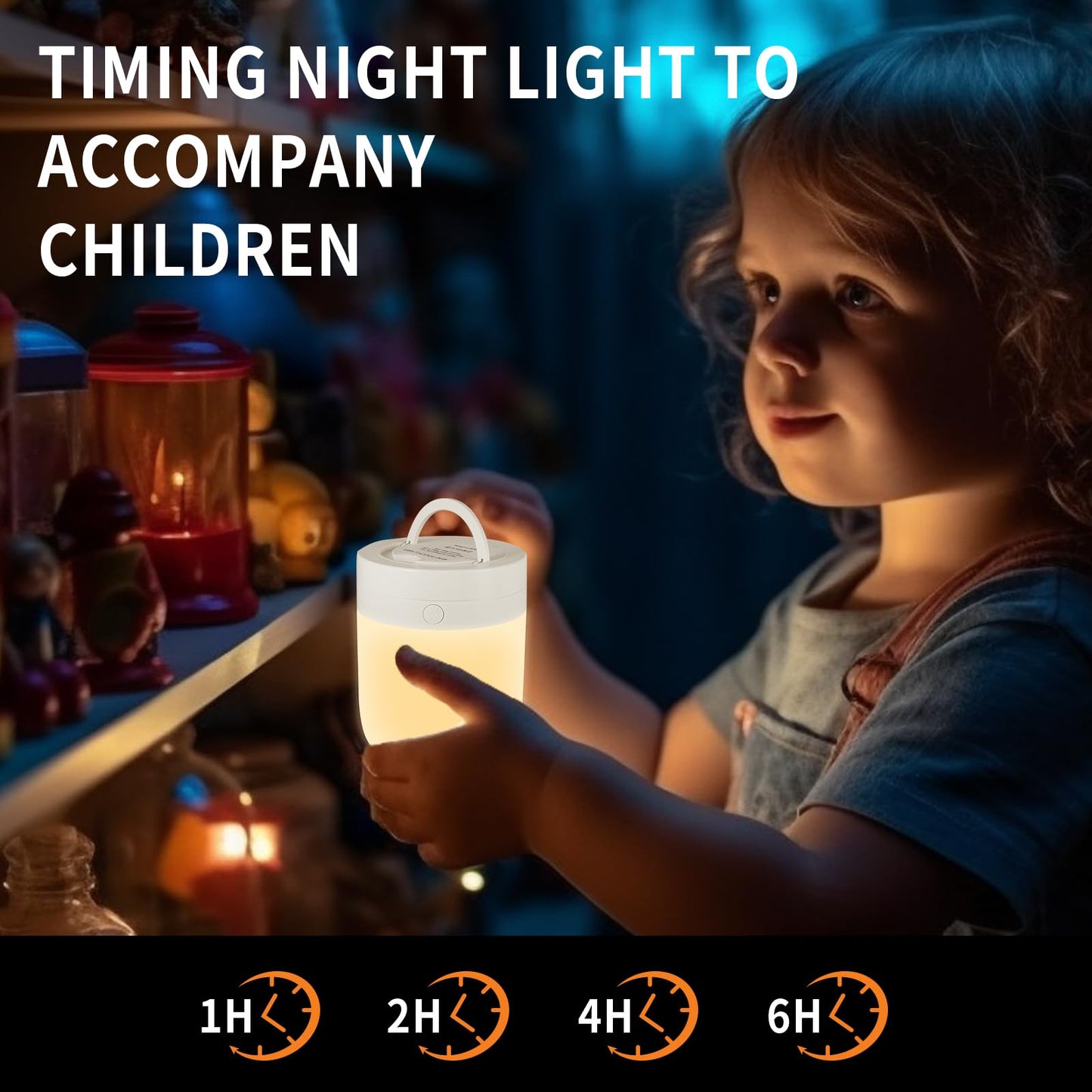Small Kids Night Light, 13 Color Dimmable LED Lamp, Portable Stepless Dimming, Color Changing Touch Nursery Lamp, Rechargeable Toddler Night Light