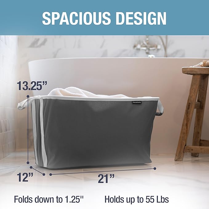 CleverMade Collapsible Laundry Basket 2 Pack – 60L Foldable Clothes Hamper