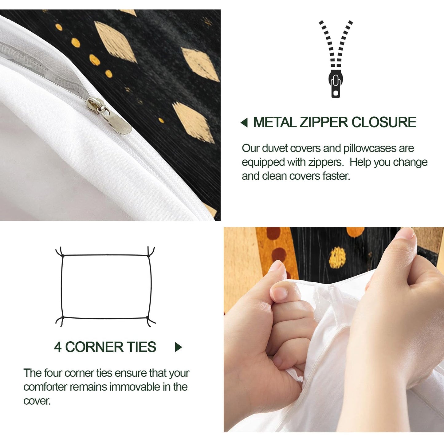 GKPLY Tribal Geometric Bedding Duvet Cover, Ethnic Abstract Comforter Set with Zipper, Boho African Duvet Cover Twin, 3 Pieces with 2 Pillowcases, Reversible Earth Tone Bedding