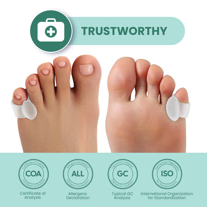 Welnove Gel Toe Separator, 12 Pack Pinky Toe Spacers, Aloe Vera Extract Infused Silicone Little Toe Spacers, Bunion Corrector, Bunion Cushions Pads for Preventing Rubbing & Relieve Pressure