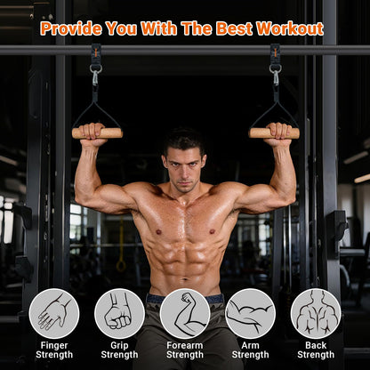 SOHIDAS Wooden Pull Up Grips Hand Grips Strength Trainer Exerciser Pull Up for Chin Up Bar, Kettlebell, Barbell Home Gym Workout Equipment Rock Climbing Grips for Strength Training Max Load 500lbs