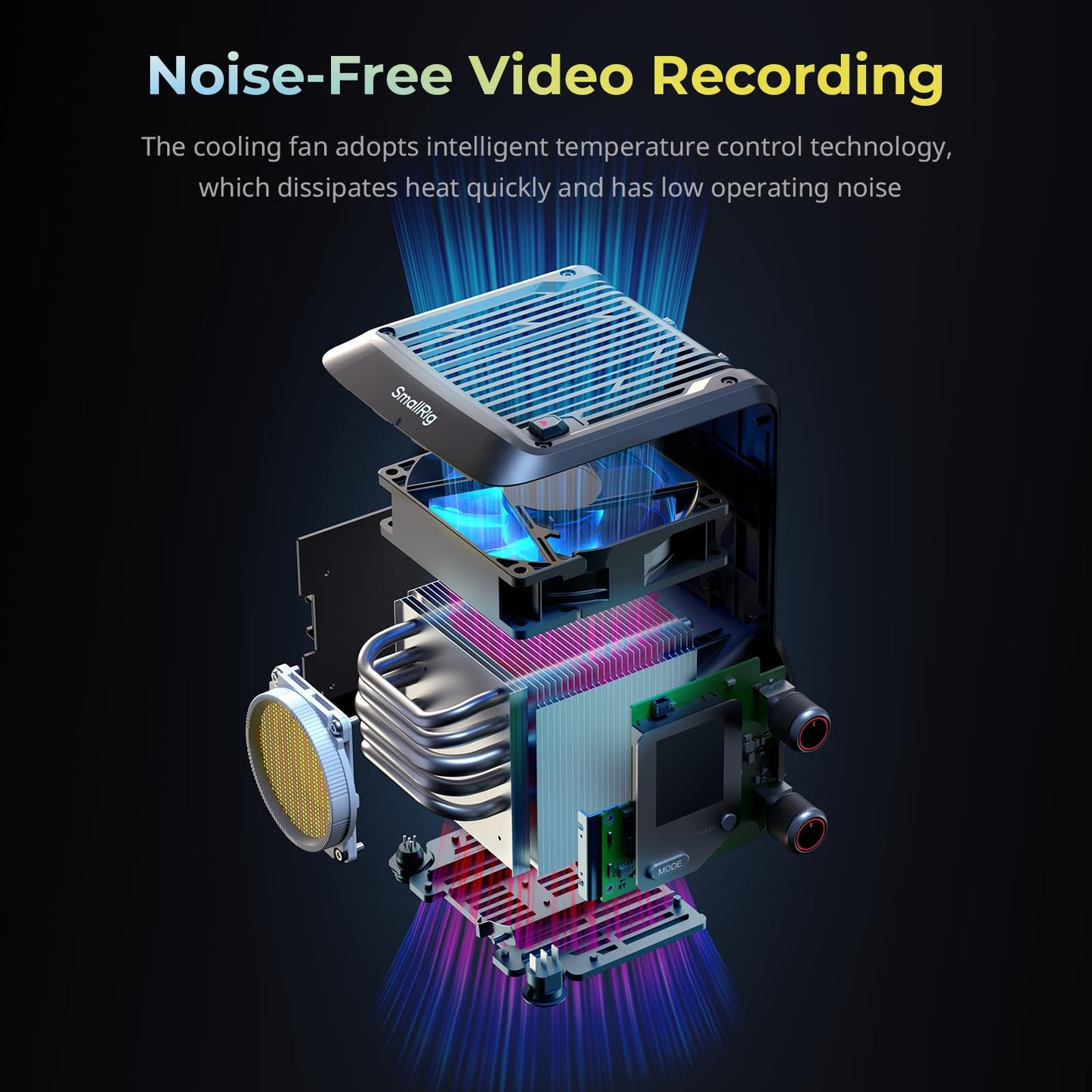 SMALLRIG RC 220D Pro 220W COB Video Light, Daylight Continuous Output Light 5600K, CRI 95+, Modular Body Design Bowens Mount Light, Support 3 Power Supply Methods, App Control for Photography