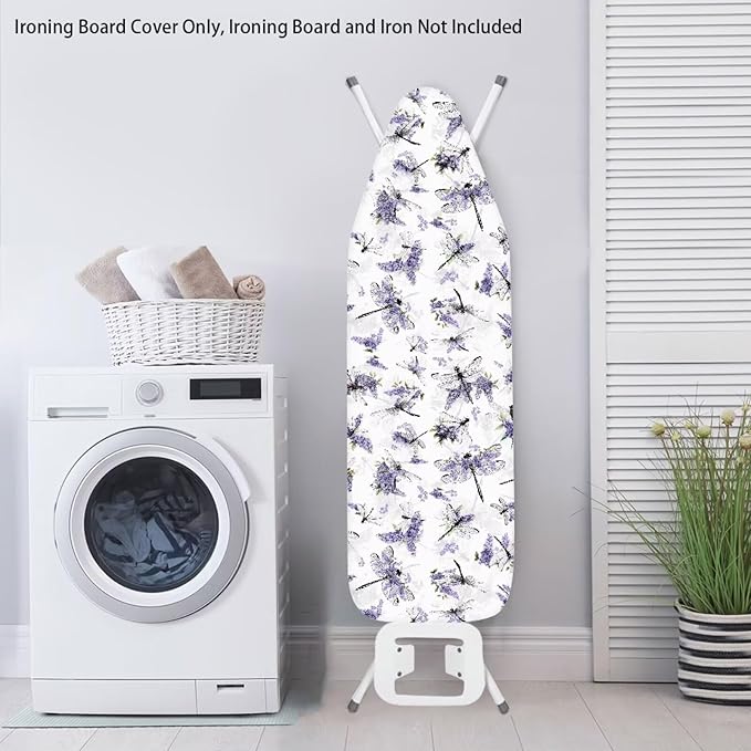 Purple Flowers Bird Ironing Board Cover and Pad Heat Insulation Covers Stain