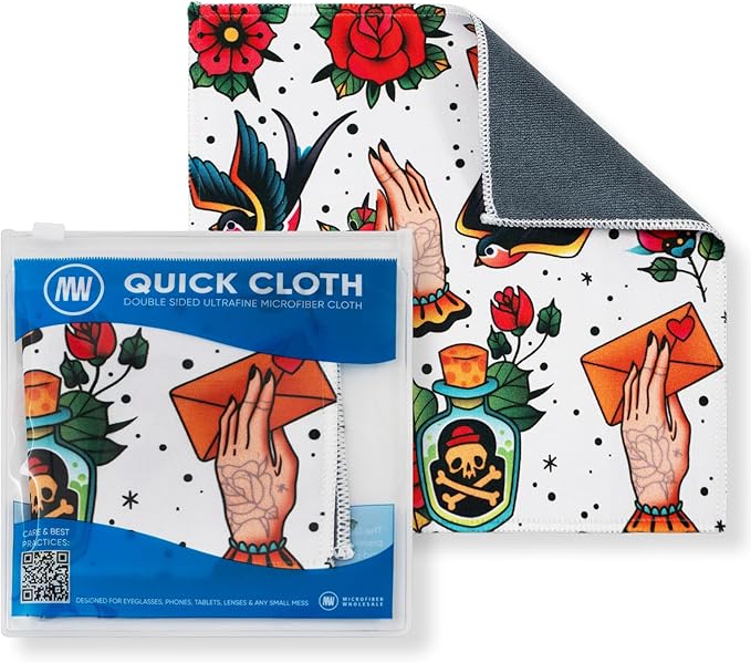 Quick Cloth Microfiber Glasses Cleaning Cloths – 8x8, 1 Pack