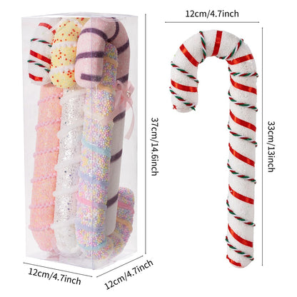 LANGXUN 6pcs Candy Land 2025 Xmas Birthday Party Wedding Suppiles Decoration, Hanging Candy Cane Christmas Tree Décor, Christmas Decorative Hanging Ornaments Crafts