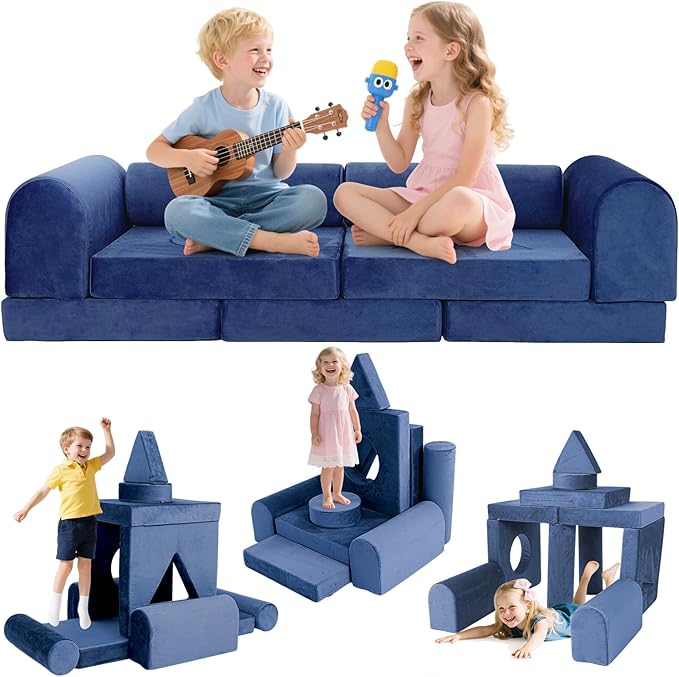 Modular Kids Play Sofa Multifunctional Kids Sofa Convertible Foam Floor Mat