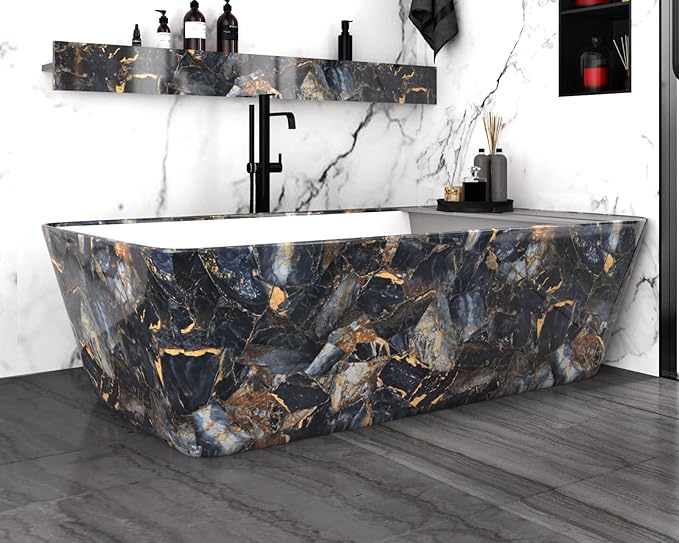 Black/Purple Marble Contact Paper