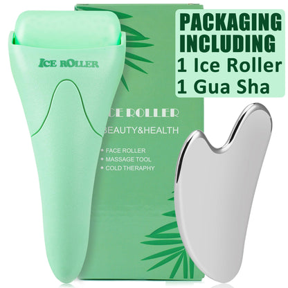 Ice Roller for Face and Body Massage, Facial Roller Skin Care Tool for Reduce Wrinkles and Puffiness, Migraine Pain Relief and Skin Tighten, Cold Therapy for Cooling and Calming(Green)