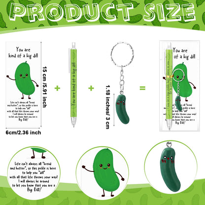 Sayglossy 12 Set Graduation Gift Bulk Appreciation Inspirational Pickle Ballpoint Pen Funny Cucumber Keychain Bookmark Emotional Support Favors for Graduation Student Teacher Volunteer Nurse Team