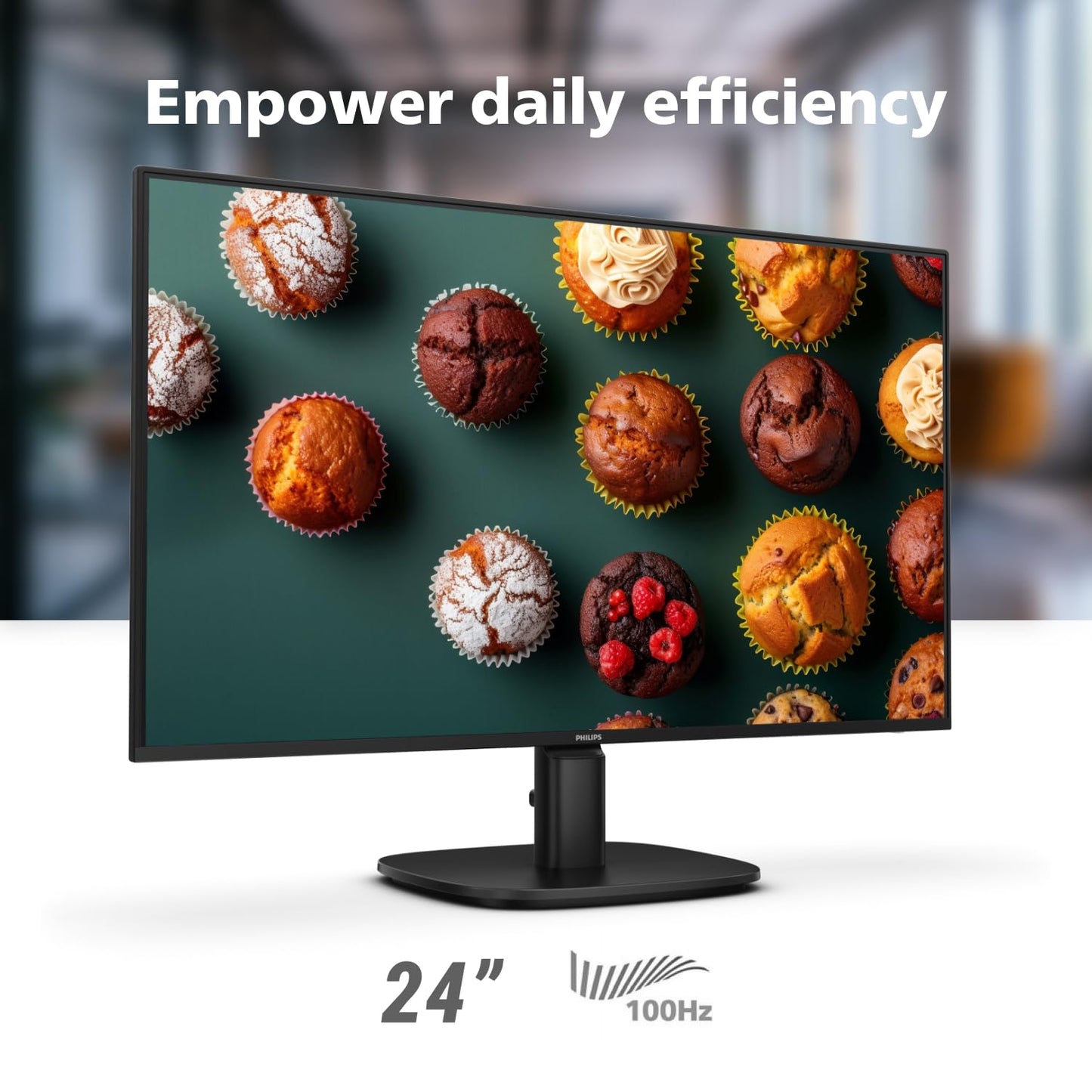 Philips 221V8LB 22 inch Class Thin Full HD (1920 x 1080) Monitor, 100Hz Refresh Rate, VESA, HDMI x1, VGA x1, LowBlue Mode, Adaptive Sync, 4 Year Advance Replacement Warranty