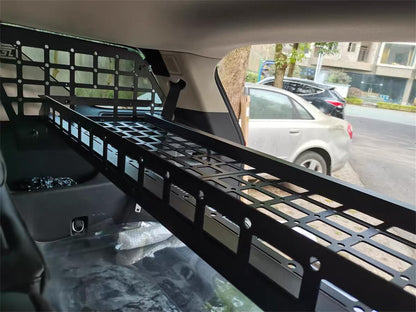 2020-2024 for Ford Explorer Modular Storage Panel Shelf Modification Molle Panel Rear Trunk Debris Rack Storage Carrier Trunk Organizer Kit Black Aluminum Alloy