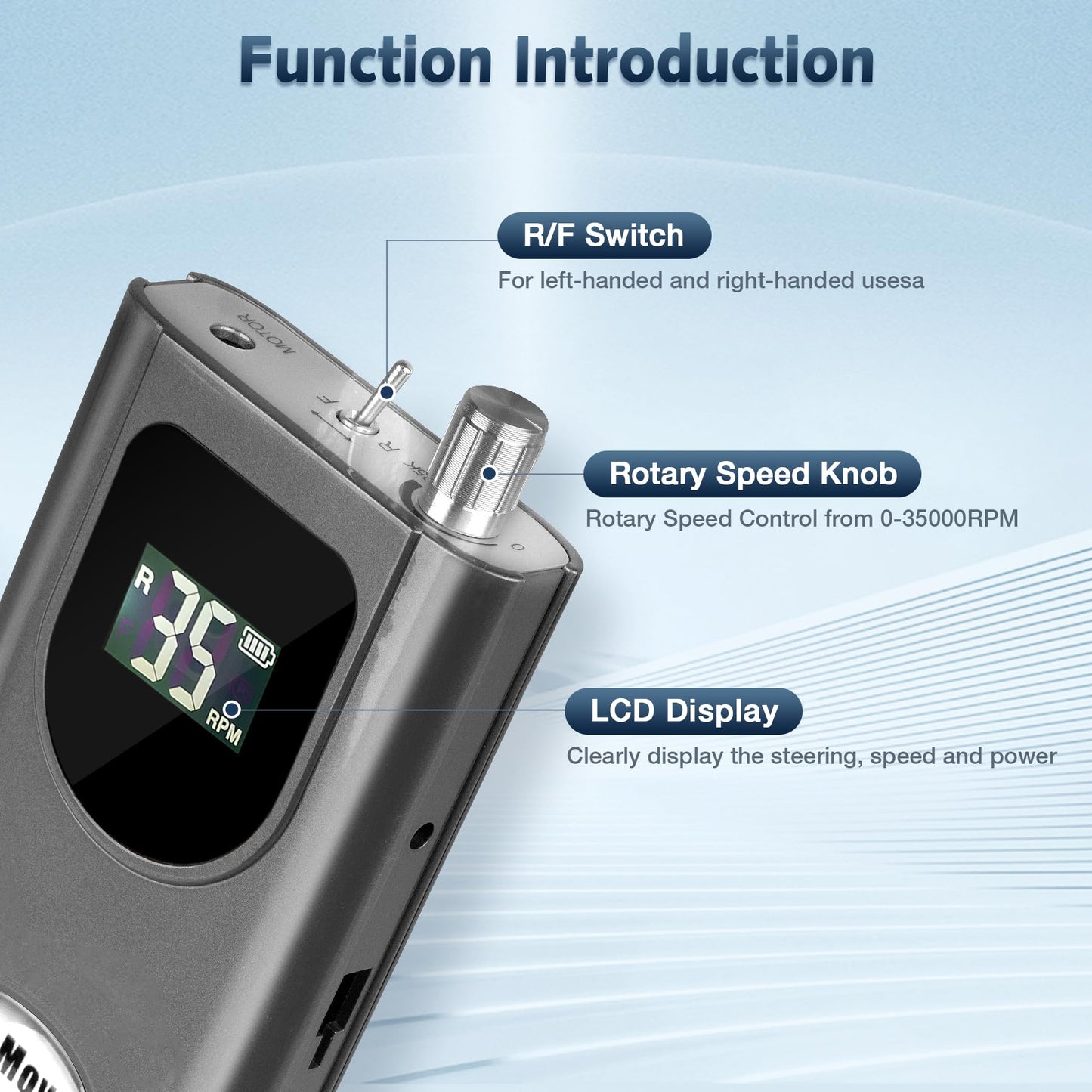 35000RPM Portable Nail Drill Machine, HoMove Professional Nail Drill Machine, Rechargeable Electric Efile Nail Drills for Acrylic Gel Nails, Cordless Portable Nails Drill【Rose Gold】