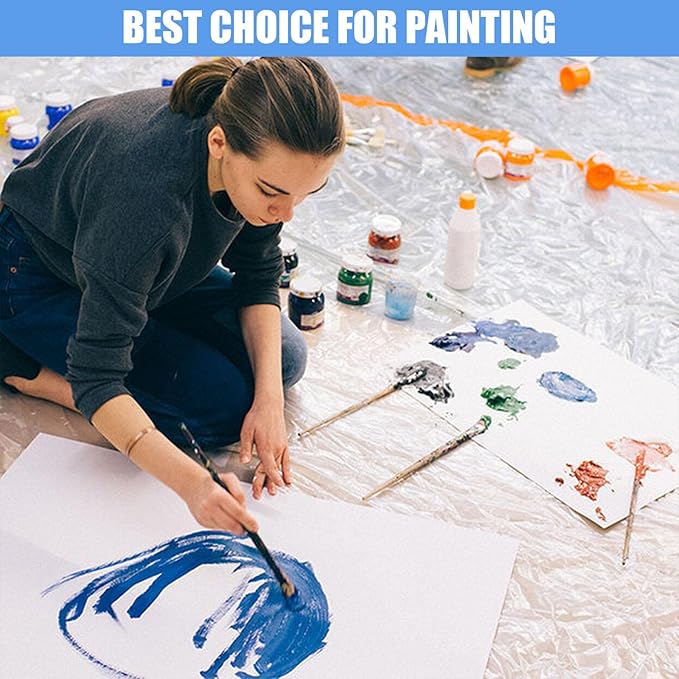 5 Pieces Plastic Drop Sheets for Painting, Waterproof and Dust-Proof Clear