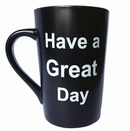MAUAG Funny Christmas Gifts Unique Coffee Mugs Have a Great Day Cute Cool Ceramic Cup Black, Best Holiday and Birthday Gag Gifts, 15 Oz