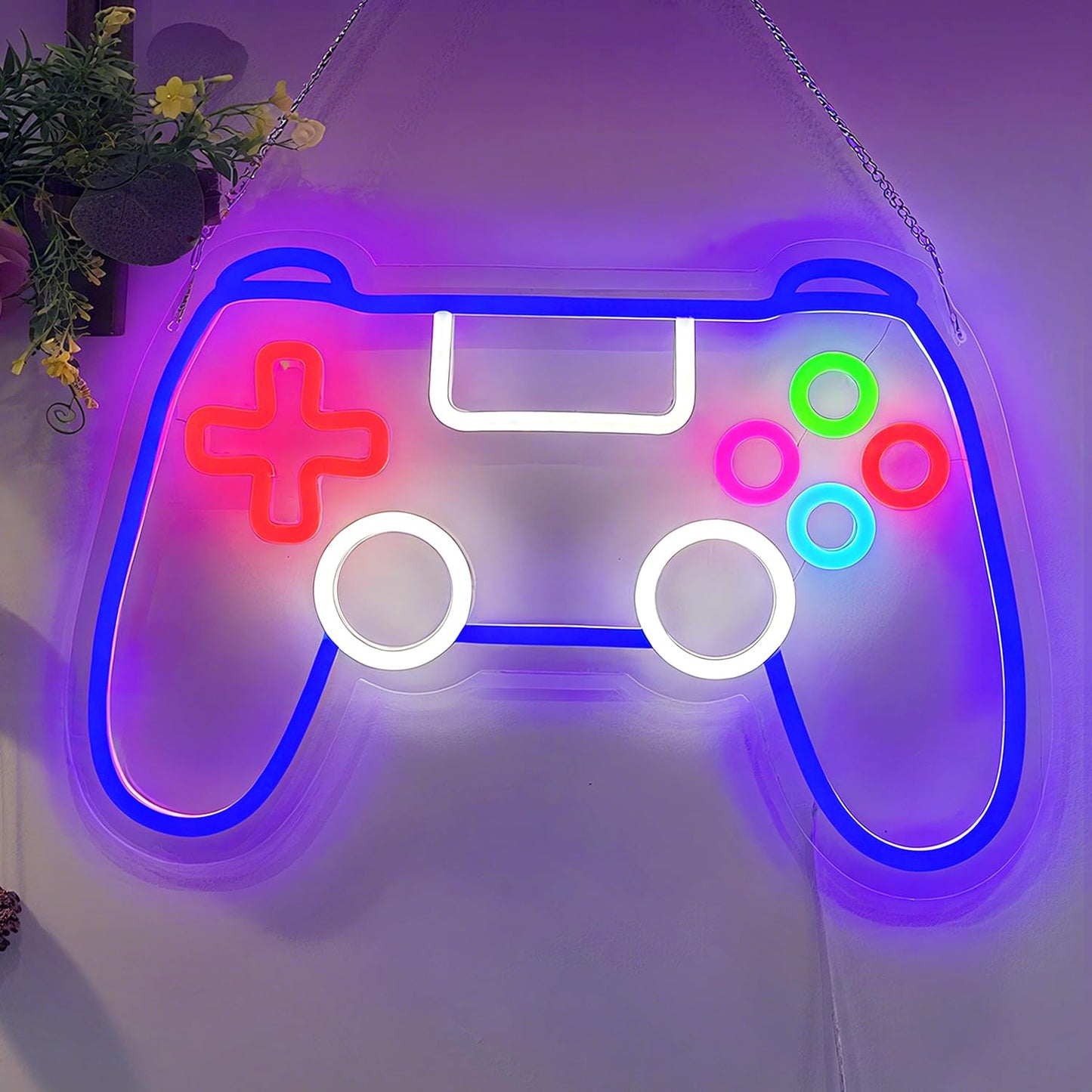 Gamepad Neon Sign - Dimmable USB Powered LED Light for Game Room/Teen Boy Bedroom Decor, Birthday Christmas Gift for Gamers
