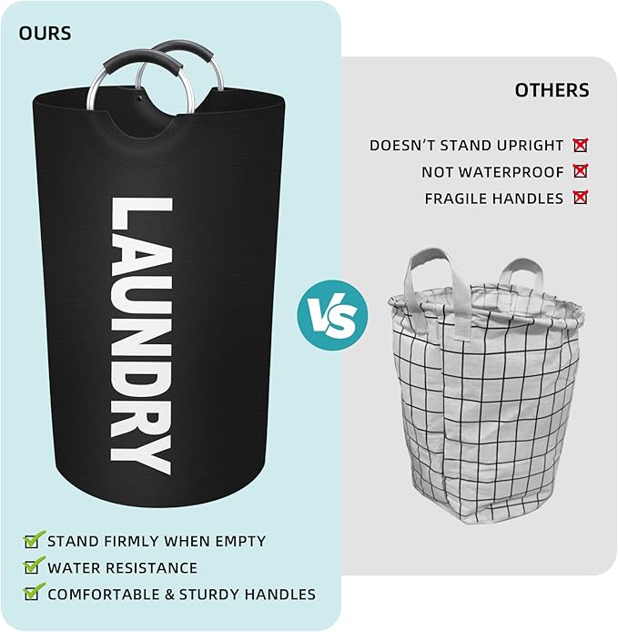 StorageRight 75L Large Laundry Basket, Laundry Hamper, Dirty Clothes Hamper
