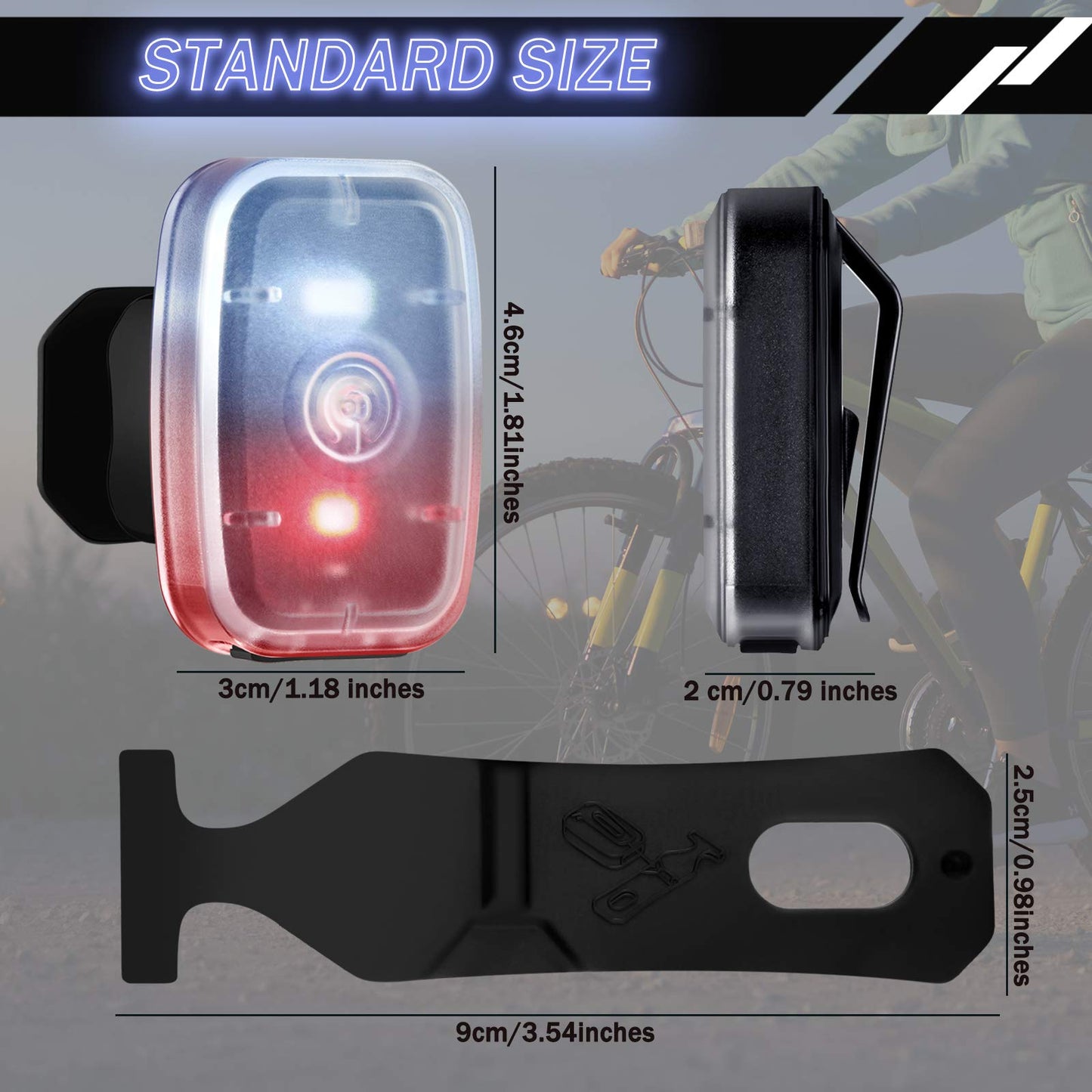 Mudder Running Lights for Runners Rechargeable LED Safety Lamps USB Rechargeable Clip on Strobe Bicycle Tail Lamps with 5 Modes Flashing Bike Lights for Night Riding Walking Hiking Pet Dog(12 Pieces)