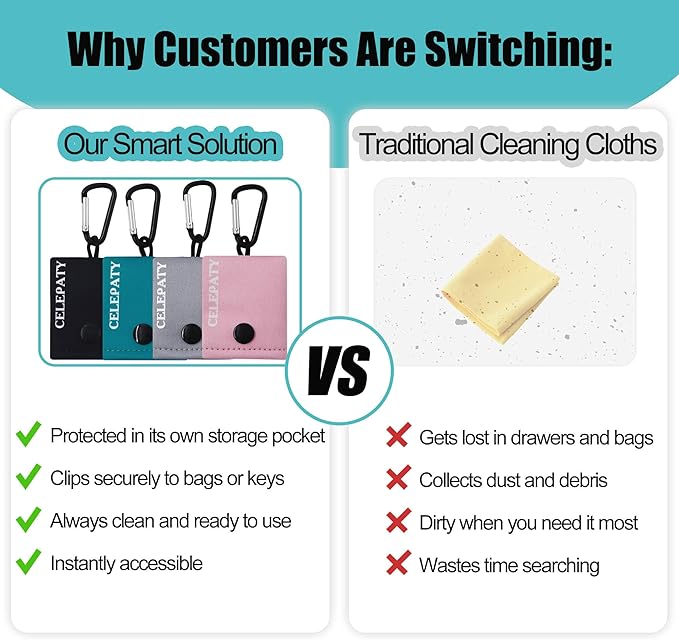 Solid Color Keychain Microfiber Eye Glasses Cleaner Cleaning Cloth Wipes