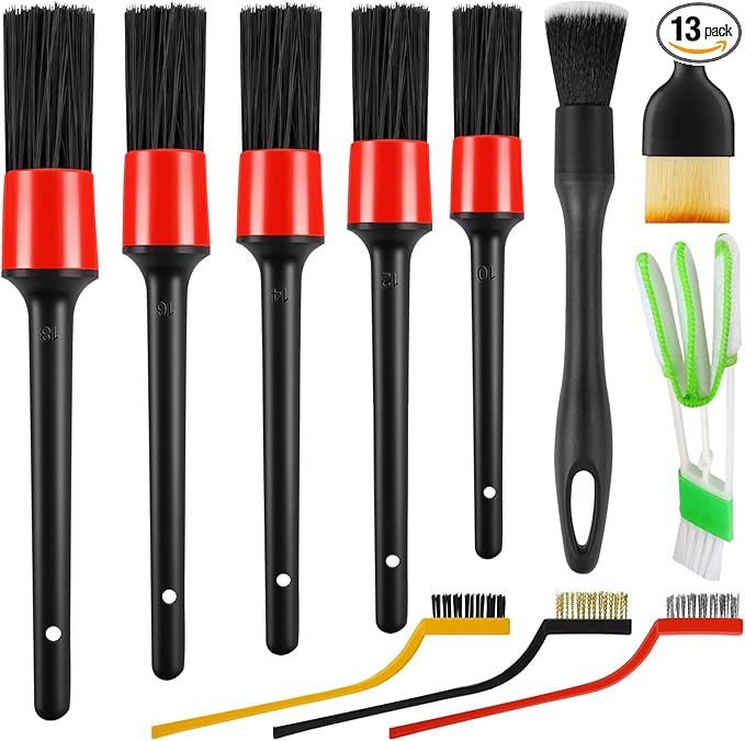 13PCS Car Detailing Brush Set, Car Detailing Brush Kit, Ultra No Soft Scratch