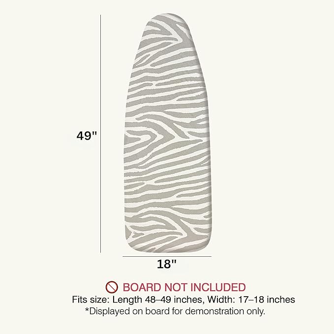 Ironing Board Cover and Pad 18"x49" Extra Thick Natural Cotton, Scorch and