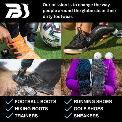 BootBuddy Shoe & Boot Cleaner Brush – Footwear Cleaning Kit for Hiking Boots, Golf Shoes, Football Boots, Running Shoes & Wellies – Cleans Mud, Dirt & Stains in Minutes – As Seen on Dragons’ Den