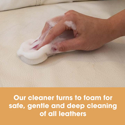Furniture Clinic Complete Leather Care Kit+ With Large Leather Cleaner & Leather Protection Cream for Sofas, Car Seats - Leather Care Set Includes 500ml Ultra Clean & 500ml Leather Conditioner