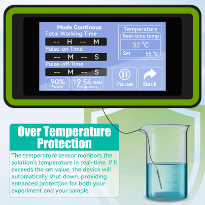 U.S. Solid 2000W Ultrasonic Homogenizer, 50-3000ml Lab Sonicator Cell Disruptor, Smart Touch Screen Mixer for Nano-Dispersion, Extraction, Disruption & Emulsification