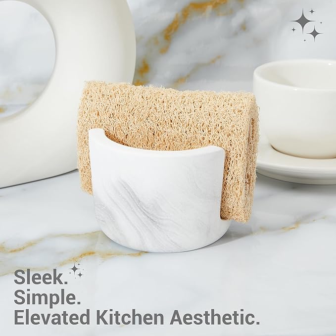 Diatomite Sponge Holder for Kitchen Sink Counter, Quick Drying, Fast Water