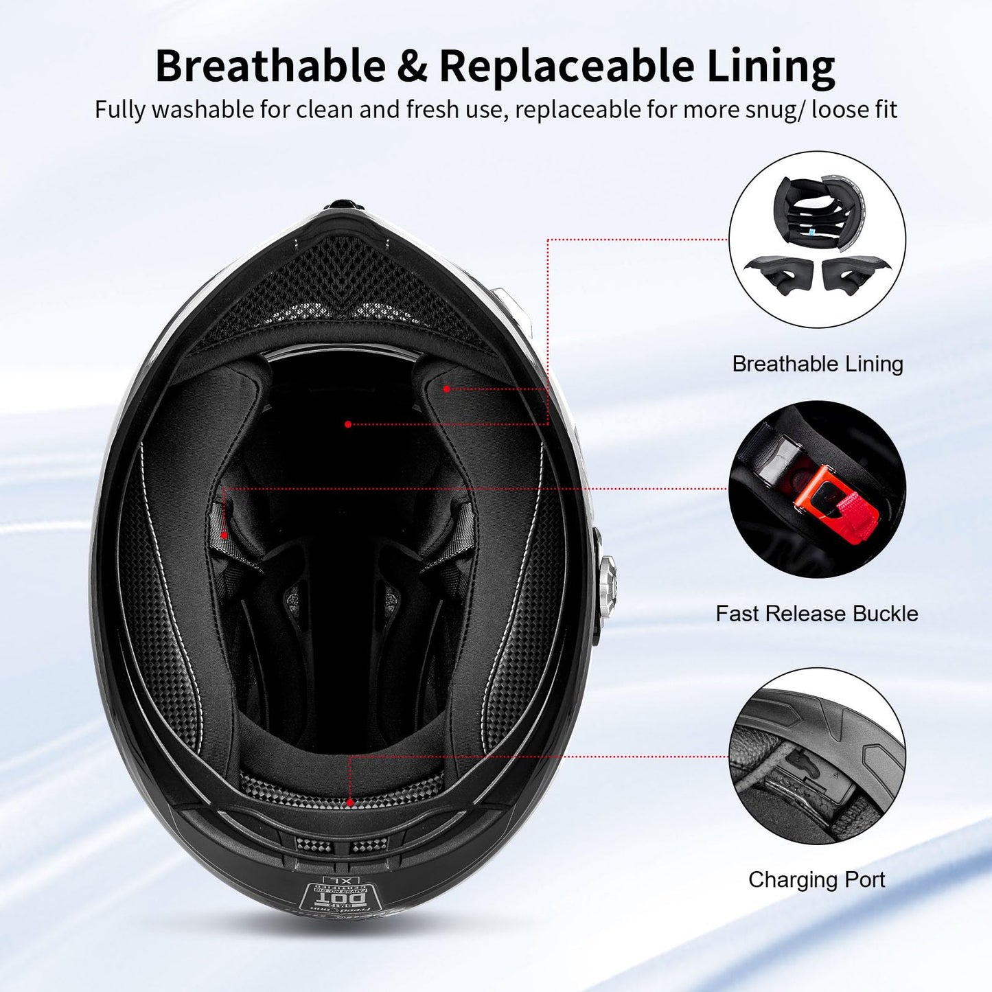 Bluetooth Motorcycle Helmet FreedConn BM12 DOT Full Face Bluetooth Helmets Motorcycle Dual Visor Helmet with Integrated Intercom System/ 2~3 Riders Pair/ 500M/ FM/ MP3/ Voice Dial (Multi-Color, XXL)