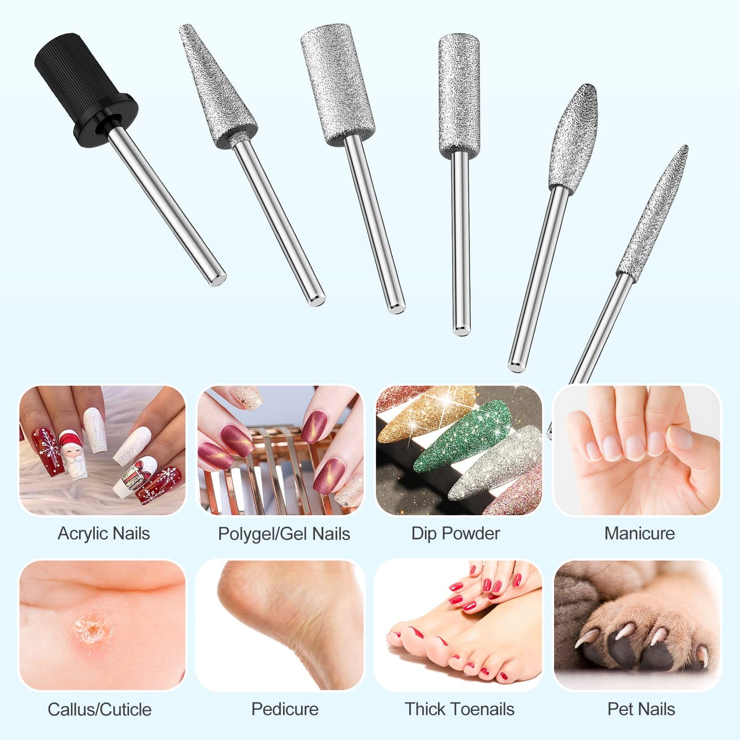 Professional Nail Drill Machine 30000 RPM Efile Electric Nail Filer Kit for Finger Toe Nails, Acrylic Gel Nails, Manicure Pedicure Drill with 6Pcs Nail Bits, 106Pcs Sanding Bands - Pink