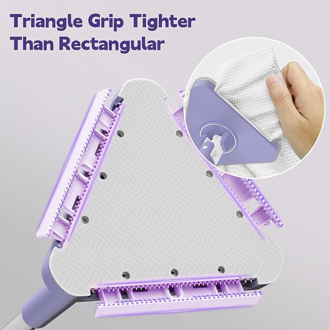 ClicLak Wall Cleaner Mop, Instantly Attach & Remove Cloth Touch-Free,