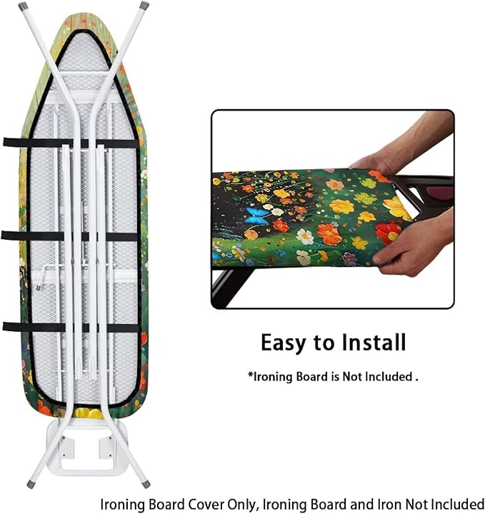 Sprowallow Black Cat Daisy Ironing Board Covers 15 x 54 inch Drawstring