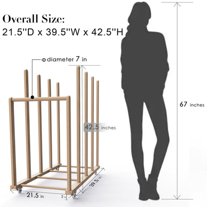 UNZERO Art Storage Rack, Art Canvas Storage, Art Drying Rack, Canvas Boards Rack Art Storage with Handle & Caster Wheels for Drawing Board, Panel, Paper Pad for Art Studios, Artworks, Gallery