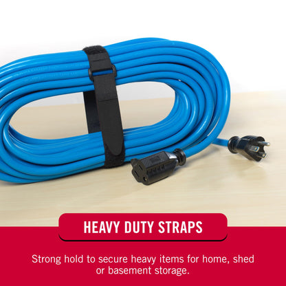 VELCRO Brand VEL-30792-AMS 15 Inch Elastic Straps 4 Pack | Stretchable and Adjustable for Snug Fit | Fasten Lumber, Yoga Mats, Tools, Camping Equipment, More | Cinch with Buckle, Black 15x1