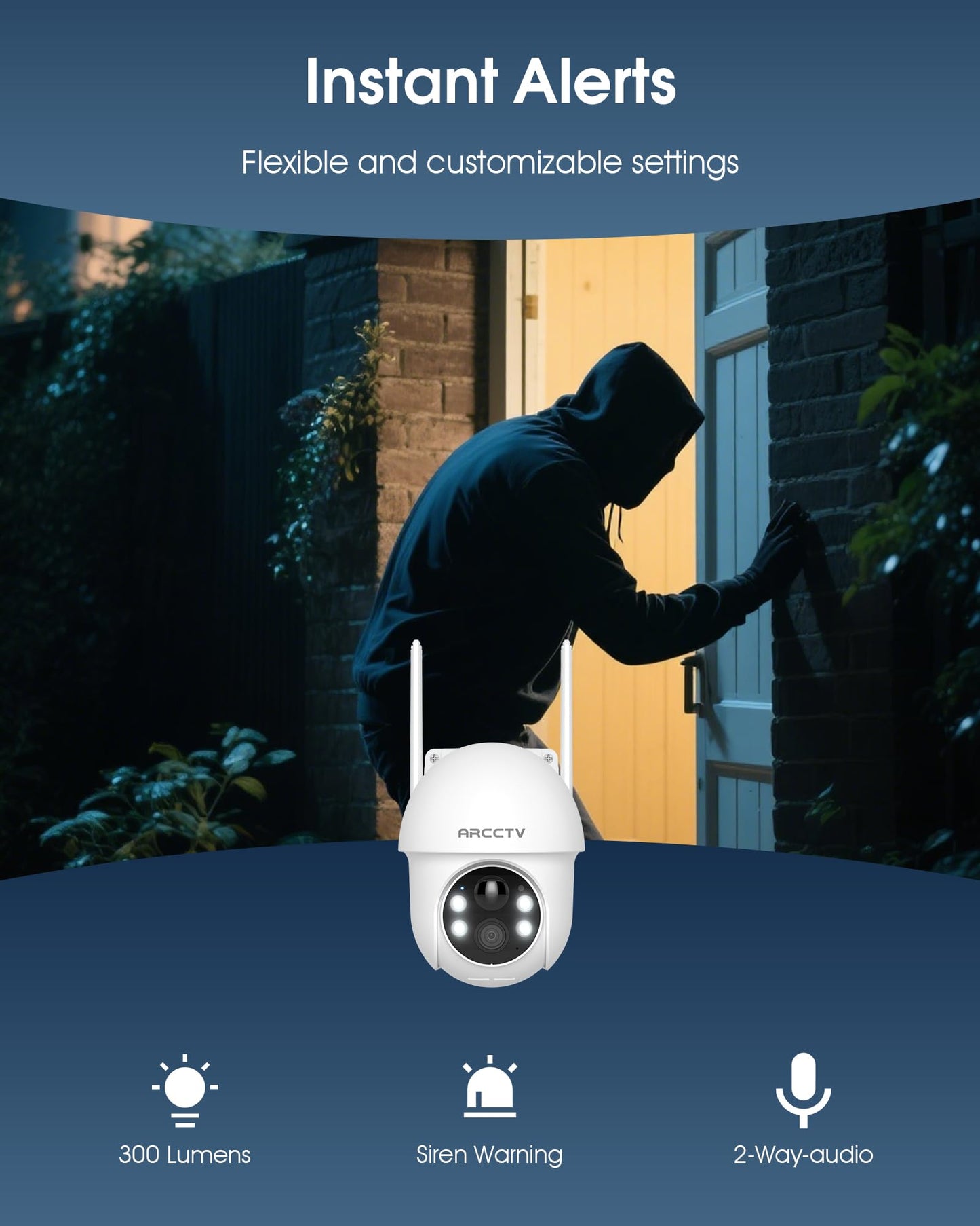 Solar Security Cameras Wireless Outdoor, 4MP 360° View Battery Powered Outdoor Camera, Night Vision with Spotlight, 2-Way Audio, PIR Motion Sensor, 2.4G/5G Dual Band WiFi (2 Pack)