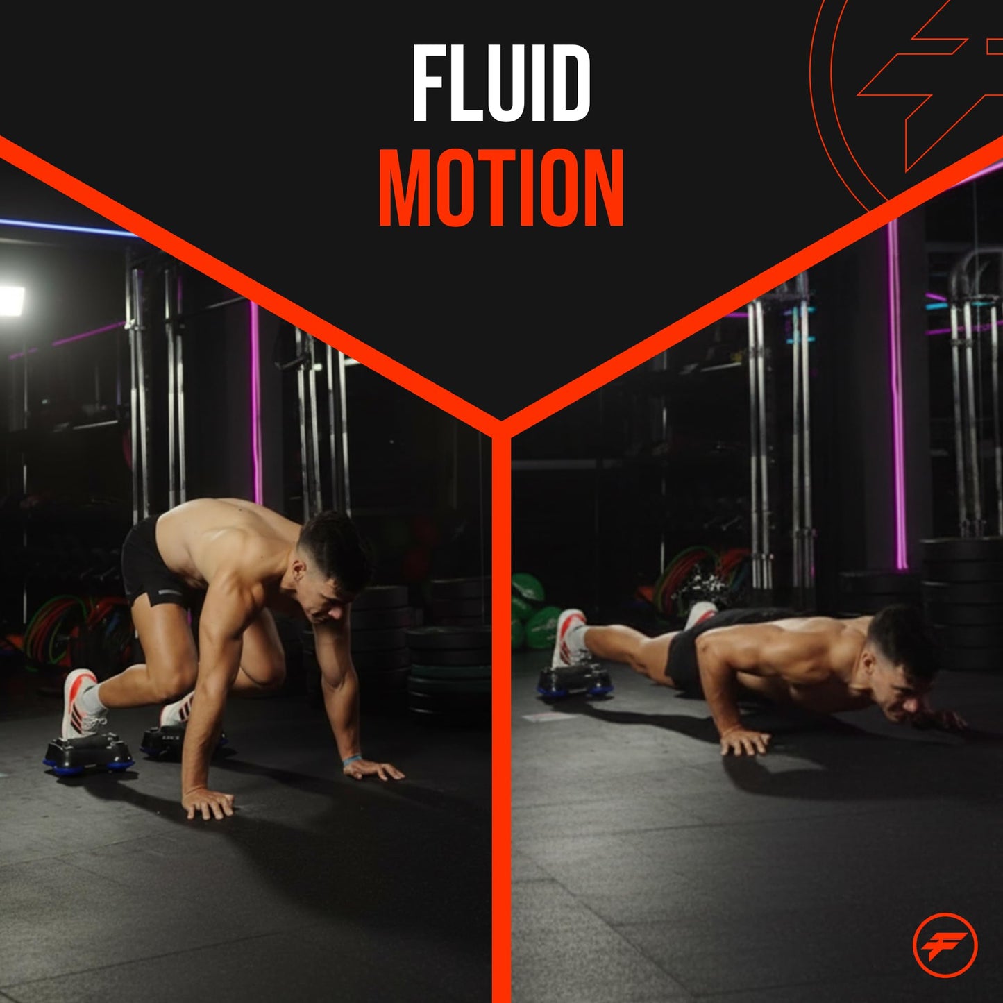 ABLE Multi-Directional Fitness Gliders (Pair) - Core Workout Equipment for Full Body Workout, Upper Body Strengthening & Leg Mobility/Lunges - A Better Alternative to Push Up Bars & Push Up Boards