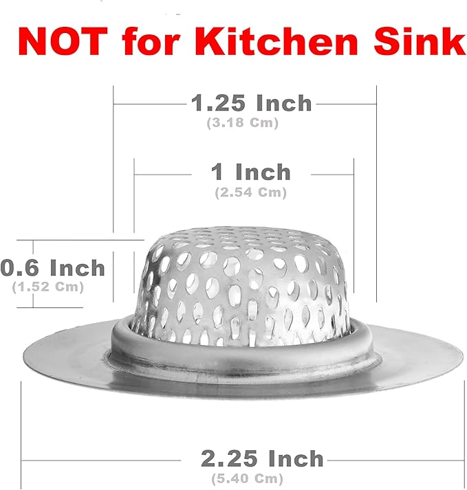 2 Pack - 2.25" Top / 1" Basket- Sink Strainer Bathroom, RV and Lavatory Sink
