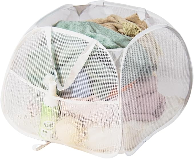 Collapsible Laundry Basket 90L, Foldable Mesh Pop-up Laundry Hamper