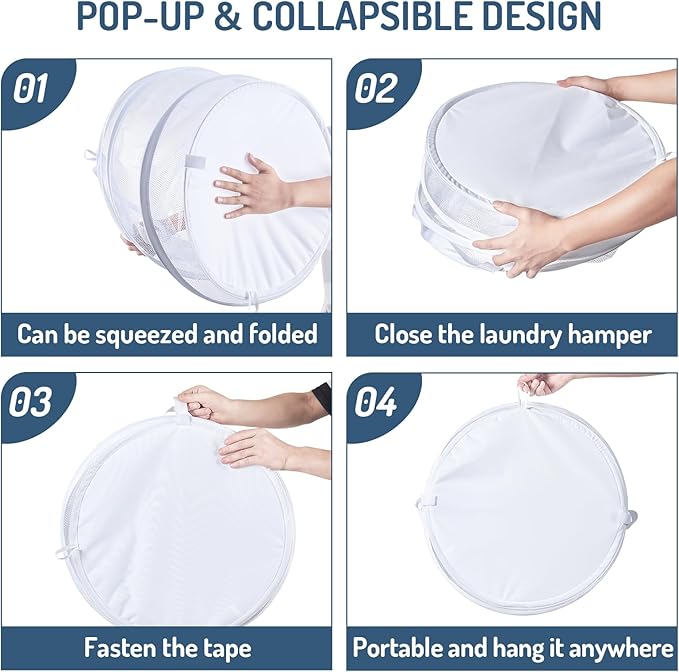 Seiritex Mesh Popup Laundry Hamper 115L Collapsible Laundry Basket Extra Large