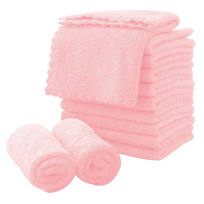 MOONQUEEN Microfiber Facial Cloths Fast Drying Washcloth 12 Pack