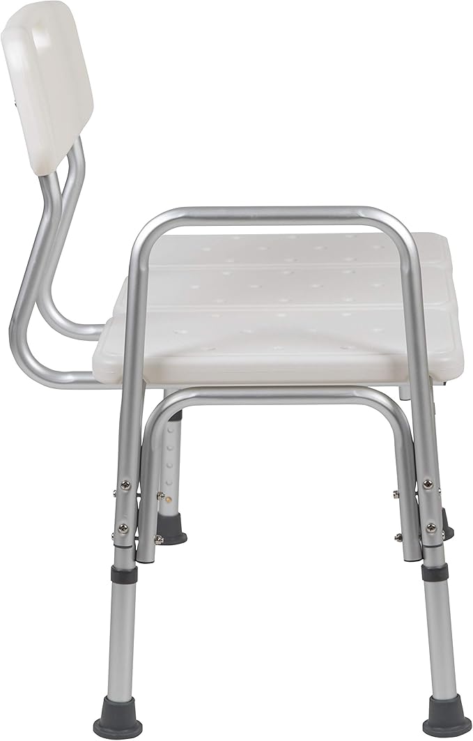 Flash Furniture HERCULES Series 300 Lb. Capacity Adjustable White Bath & Shower