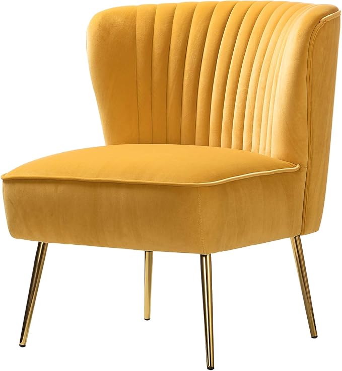 HULALA HOME Velvet Accent Chair, Modern Upholstered Cute Side Chair