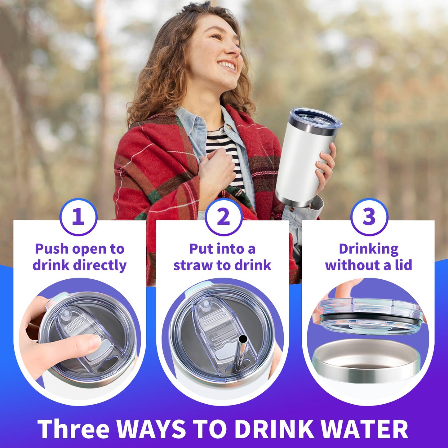 HAOLI 36 Pack, 20oz Stainless Steel Bulk Tumblers with Lids and Straws, Leakproof Double Wall Travel Mug for Hot/Cold Drinks, Home Office Outdoor Party, Durable Powder Coated Insulated Cup/White