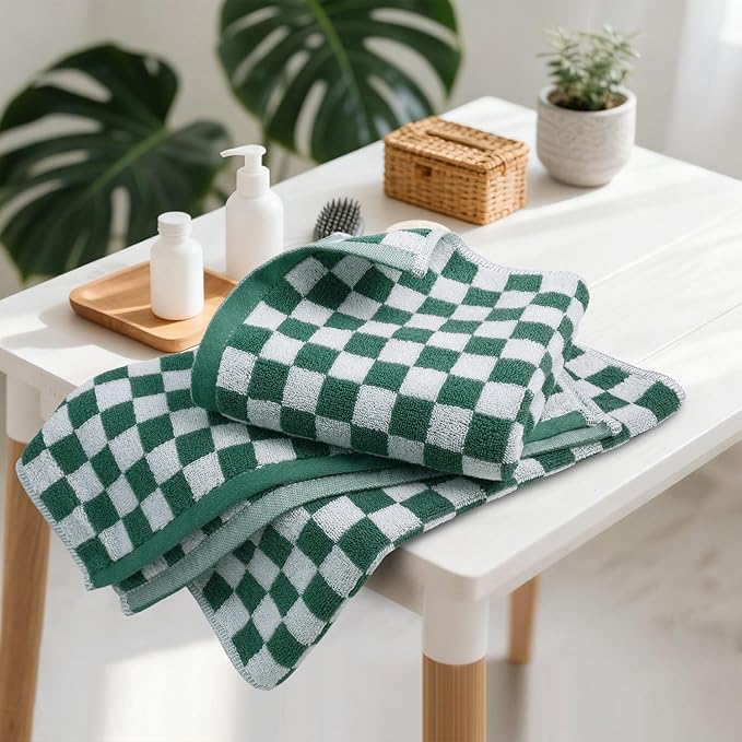 Jacquotha Green Hand Towels 4 Pack, Cotton Decorative Bathroom Hand Towel &