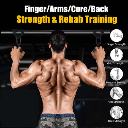 Lights Mountain Steel Cannonball Pull Up Grips Rock Climbing Holds Set Pull Up Ball Hold Grips with Hanging Strap Strong Carabiners Finger Strengthener, Forearm, Biceps, Back Muscles Training